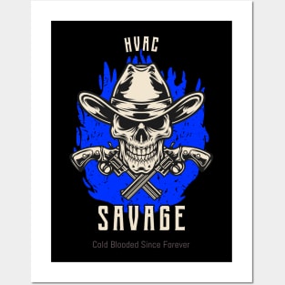 HVAC Savage - Skull Posters and Art